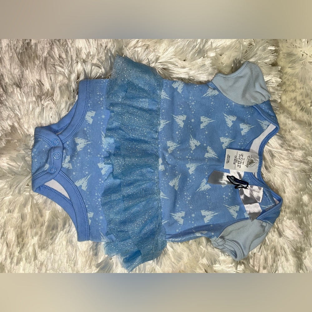 Disney Blue Baby Onesie with Tulle Skirt